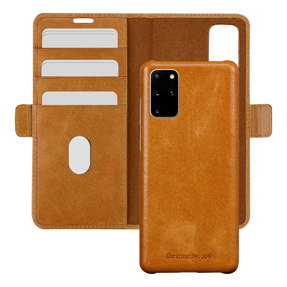 Samsung Galaxy S20+ (Plus) - dbramante1928 Lynge 2-i-1 Ægte Læder Flip Cover - Tan