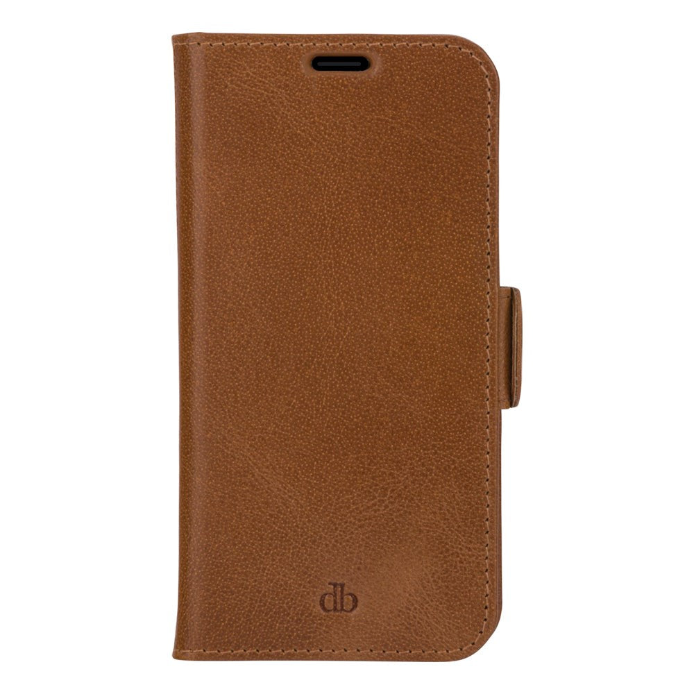 iPhone 13 dbramante1928 Copenhagen Slim Leather Flip Cover m. Lommebok - Tan