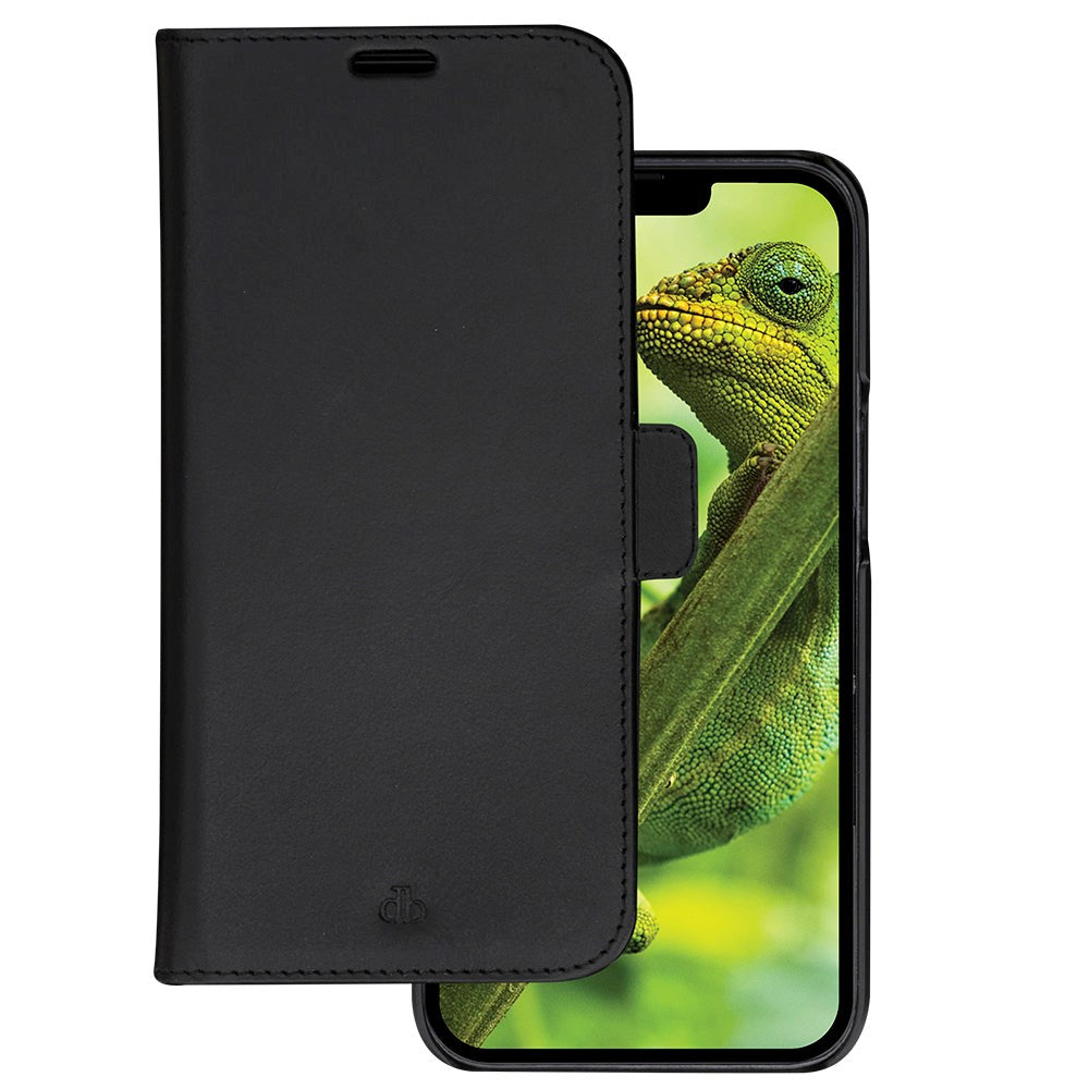 iPhone 14 Pro Max dbramante1928 Lynge Ægte Læder Magnet Flip Cover - Sort
