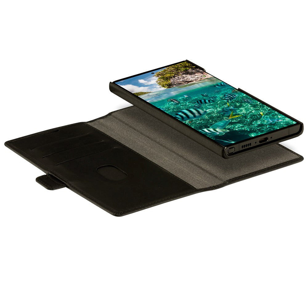 Samsung Galaxy S23 Ultra dbramante1928 Lynge Magnet Flip-deksel i ekte skinn - svart