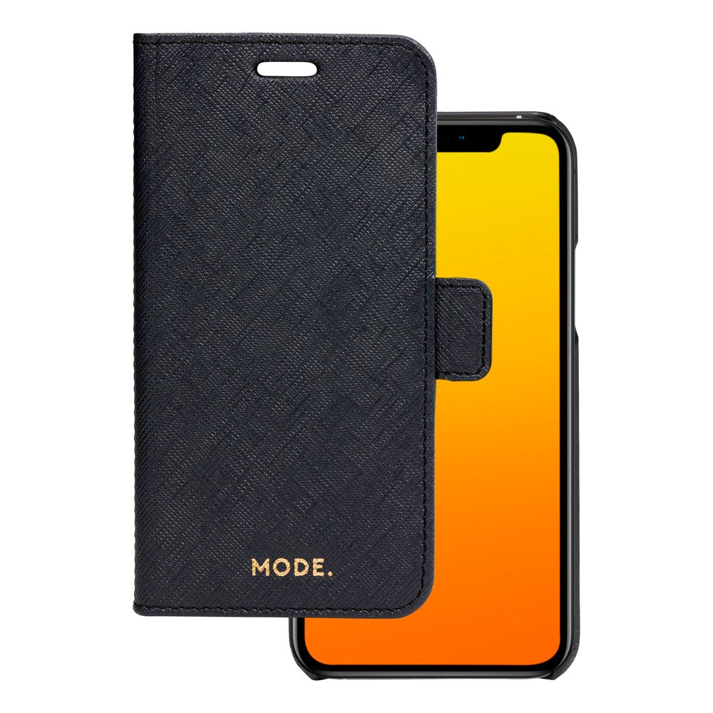 iPhone 11 Pro Max - dbramante1928 New York 2-i-1 Ægte Læder Flip Cover - Night Black