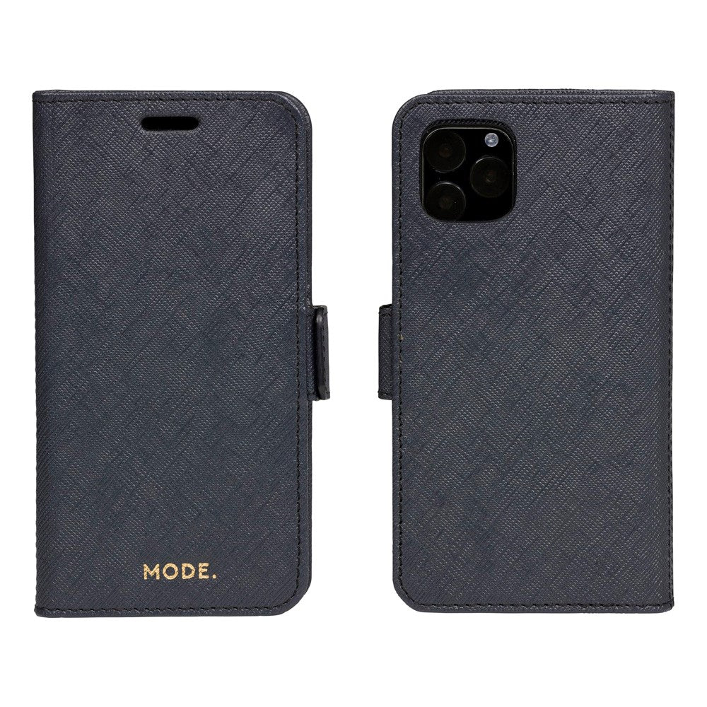 iPhone 11 Pro Max - dbramante1928 New York 2-i-1 Ægte Læder Flip Cover - Night Black