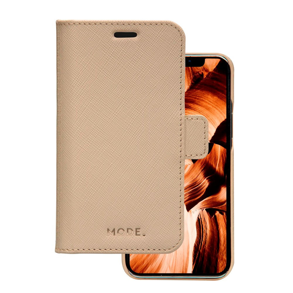 iPhone 12 Mini - dbramante1928 New York 2-i-1 Ægte Læder Flip Cover - Sahara Sand