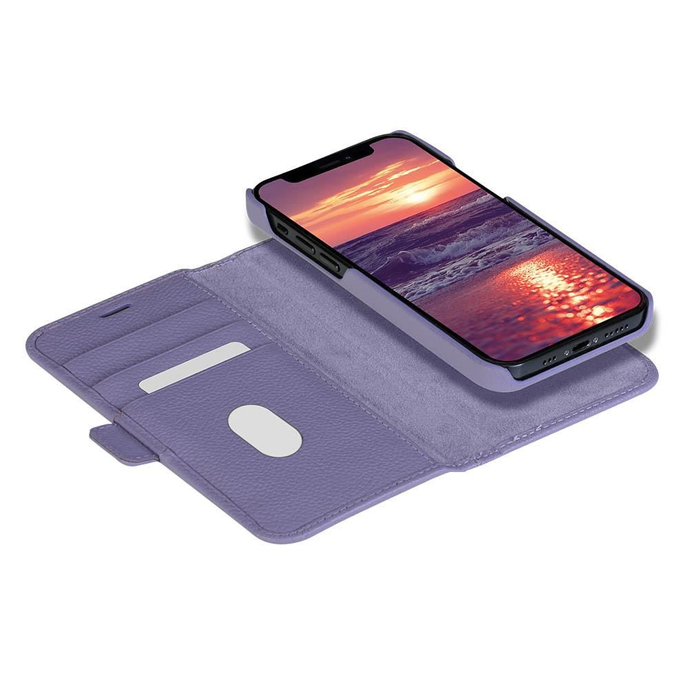 iPhone 13 Pro Max dbramante1928 New York magnetisk ekte skinndeksel m. Lommebok - Daybreak Purple