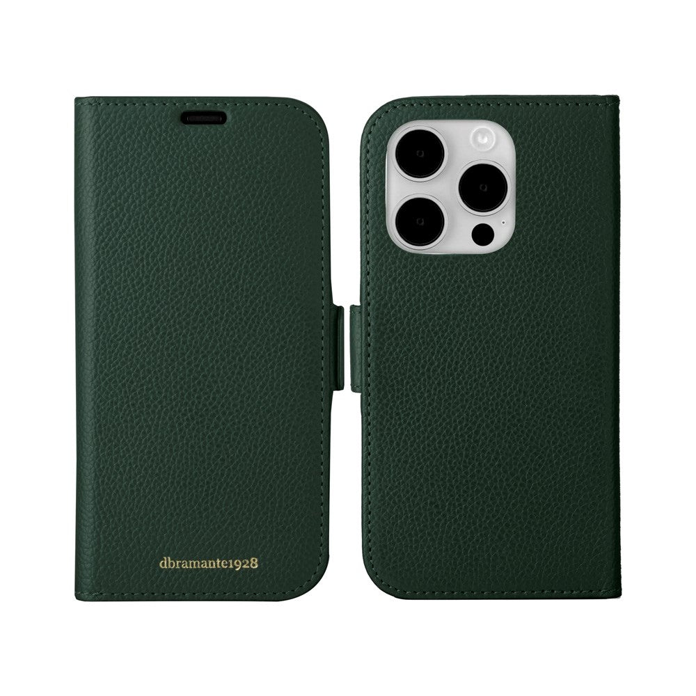 iPhone 15 Pro Max - dbramante1928 New York 2-i-1 Ægte Læder Flip Cover - Evergreen