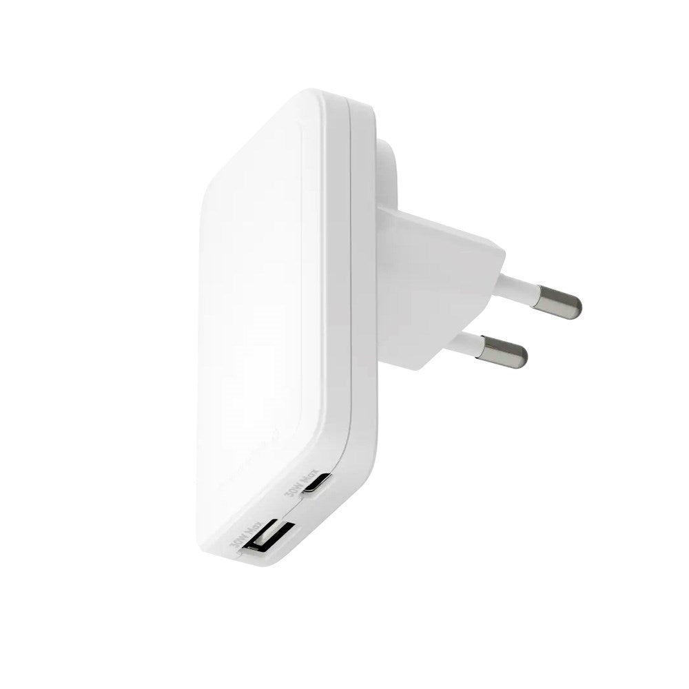 Slim Vægoplader - dbramante1928 - 1x USB-C 30W & 1x USB-A 30W - Hvid