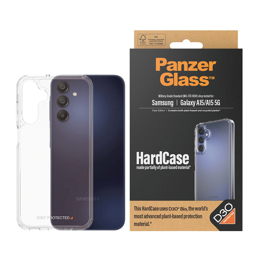 Samsung Galaxy A15 / A15 (5G) Bakdeksel PanzerGlass D3O Bio HardCase - Gjennomsiktig