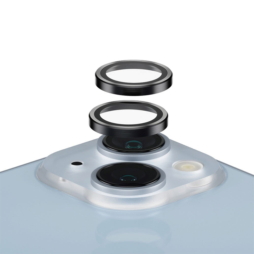 iPhone 14 / 14 Plus PanzerGlass bøyler - Kamerabeskyttelsesglass - Gjennomsiktig / Svart