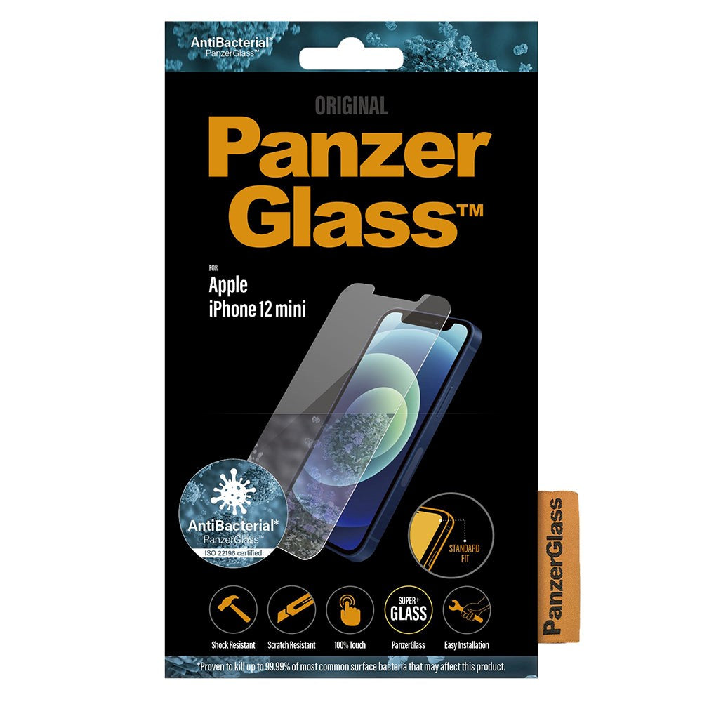 iPhone 12 Mini PanzerGlass AntiBacterial Standard Fit Skjermbeskytter - Gjennomsiktig