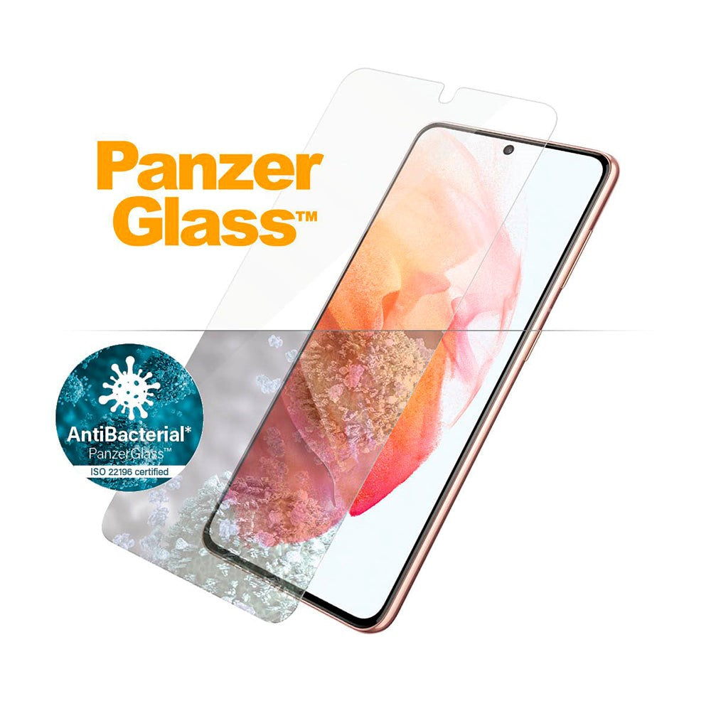 Samsung Galaxy S21 PanzerGlass Antibakteriell Edge-to-Edge Ultrasonic Fingerprint Screen Protector - Veskevennlig - Gjennomsiktig