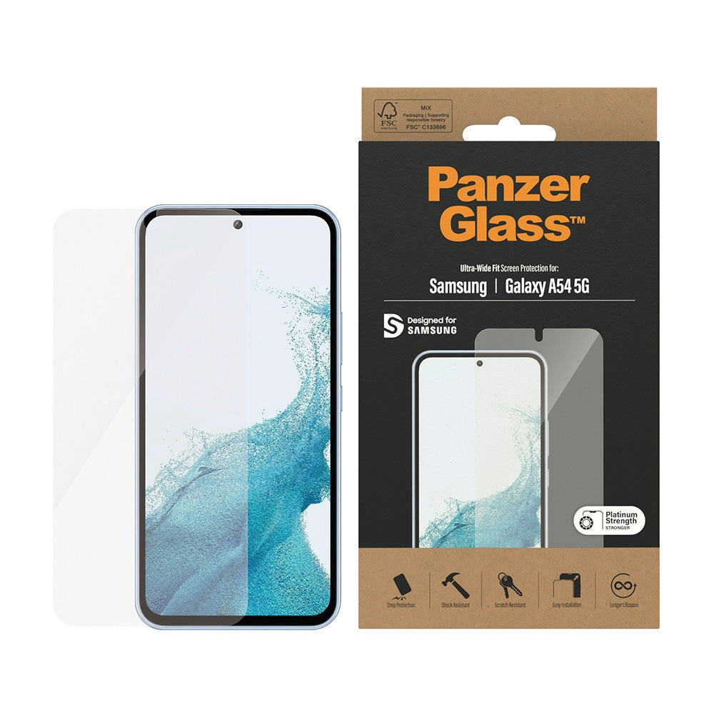 Samsung Galaxy A54 (5G) PanzerGlass Ultra Wide Fit skjermbeskytter - platinastyrke - gjennomsiktig