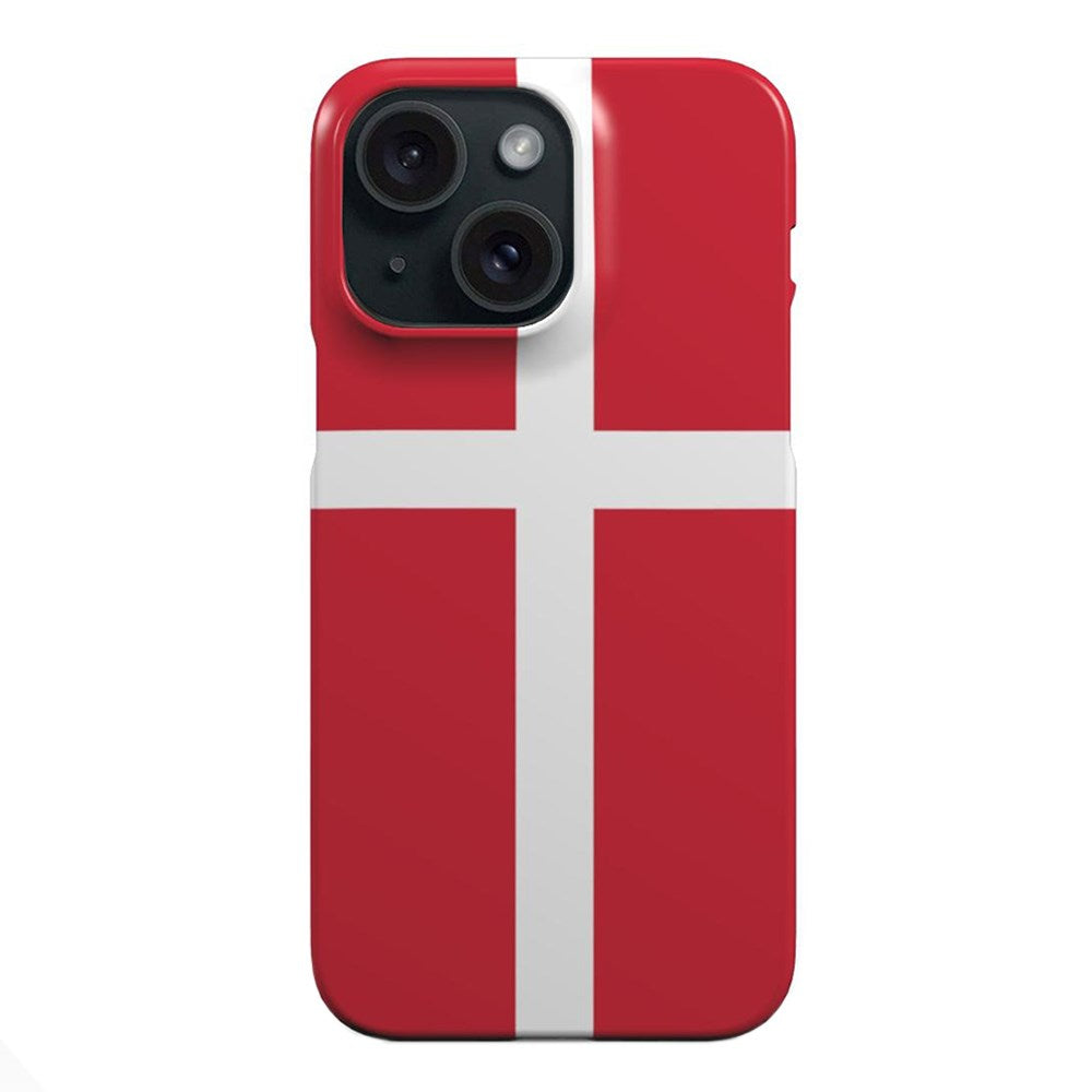 EIDERWOOD iPhone 15 Hardplast Bakdeksel - Danmarks flagg