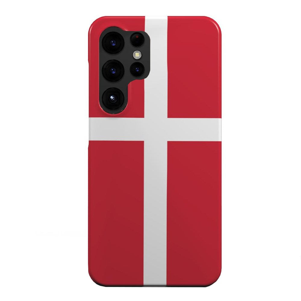 EIDERWOOD Samsung Galaxy S23 Ultra Hard Plastic Bakdeksel - Danmarks flagg