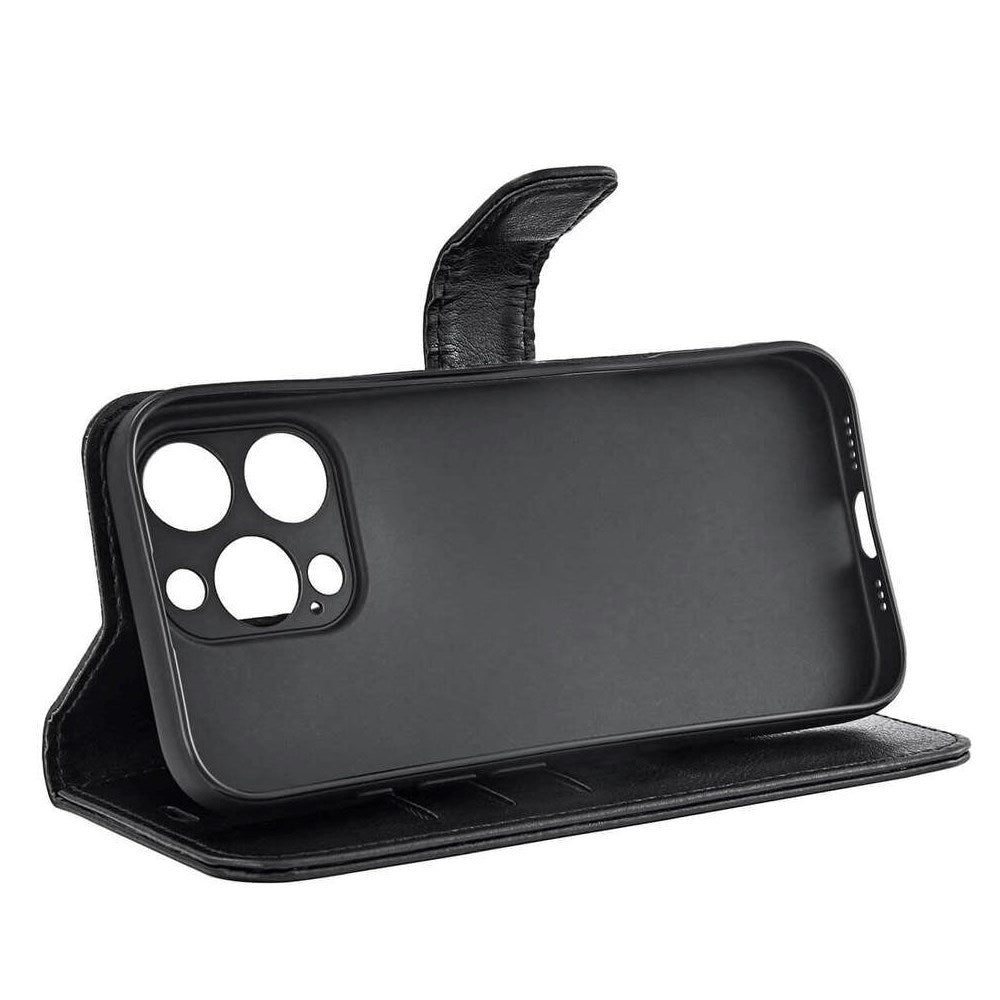 RadiCover iPhone 16 Pro Anti Radiation Vegan Leather Flip Cover m. Lommebok - MagSafe-kompatibel - Svart