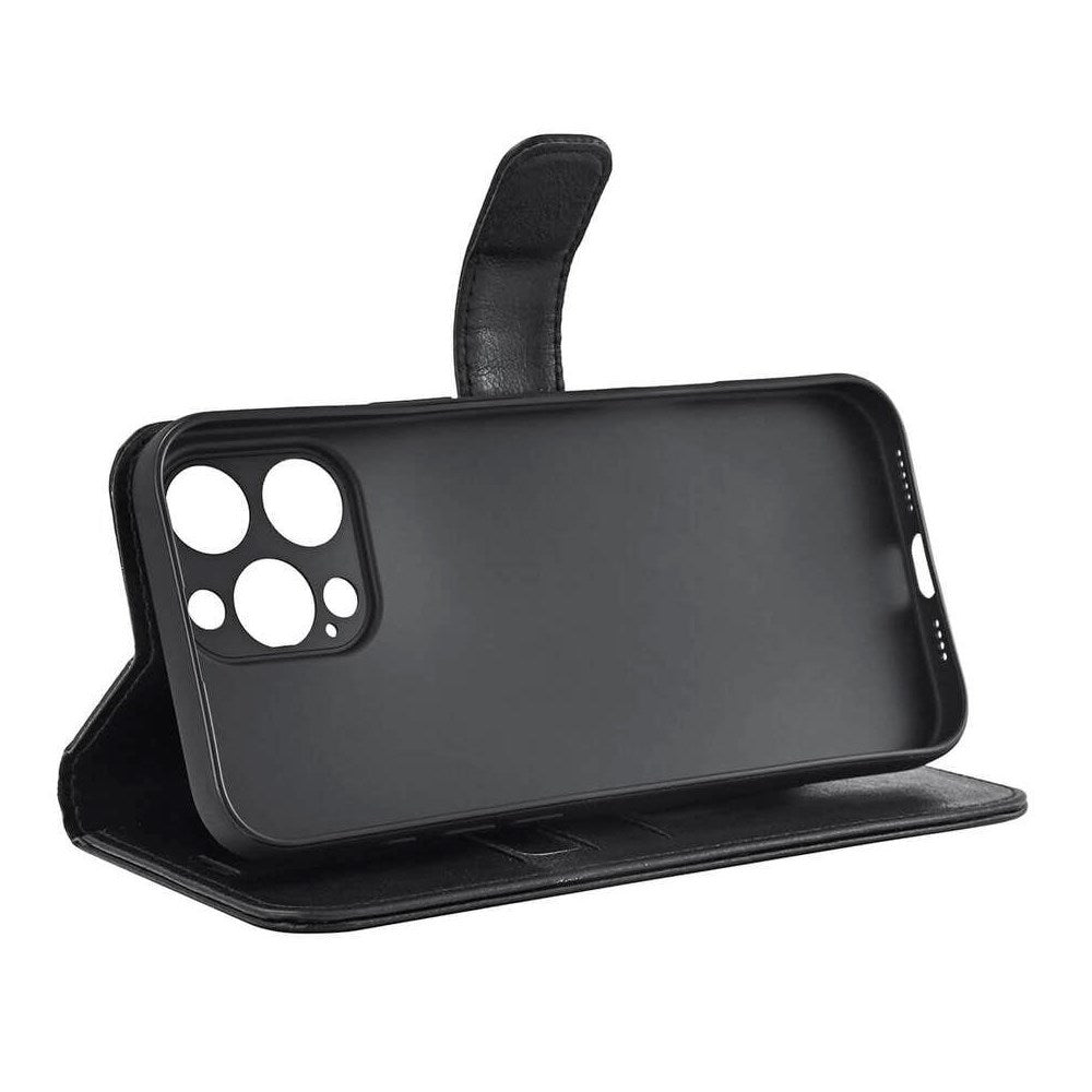 RadiCover iPhone 16 Pro Max Anti Radiation Vegan Leather Flip Cover m. Lommebok - MagSafe-kompatibel - Svart