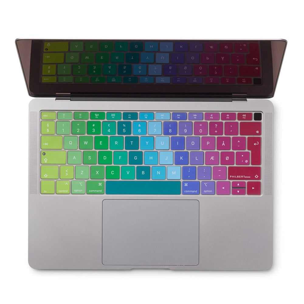 Philbert MacBook Air (A1932) tastaturdeksel m. Dansk tastatur - Rainbow