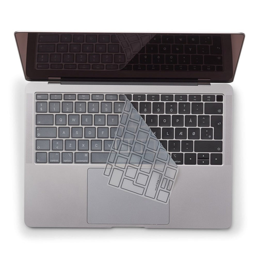 Philbert MacBook Air (A1932) tastaturdeksel m. Dansk tastatur - Gjennomsiktig / Sort