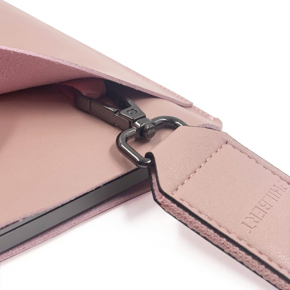 Philbert UltraSlim Vegan Leather Sleeve m. Stropp for MacBook / bærbar PC 13" (31,0 x 22,5 x 2 cm) - Rosa