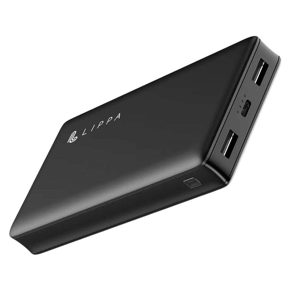 Lippa 18W Powerbank m. 2 x USB-A & 1 x USB-C - 20.000 mAh - Sort