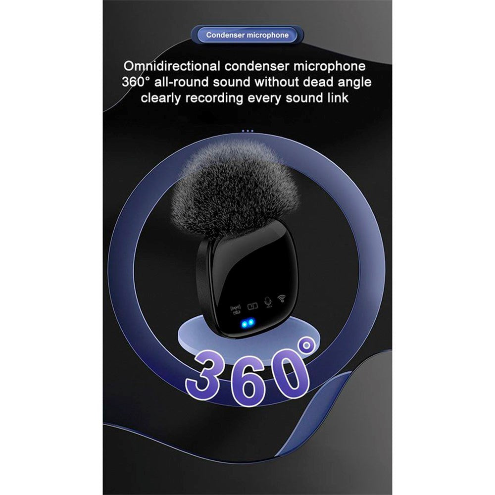 Lippa Pro trådløs støydempende mikrofon m. Lyn - Svart