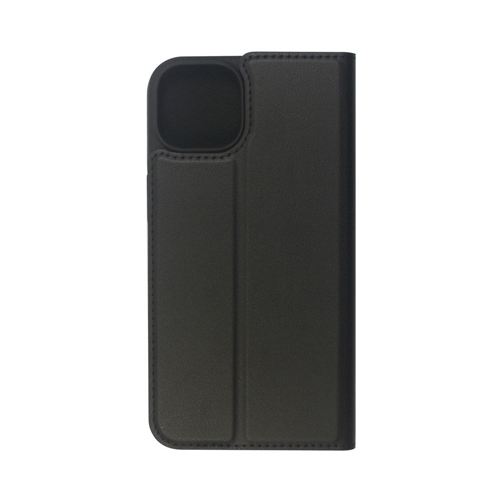 iPhone 14 Plus - GreenMind - Faux Leather Flip Cover m. Kortholder og stativfunksjon - svart