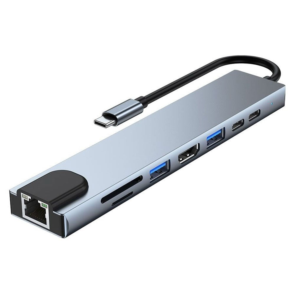 Lippa 8-in-1 87W USB-C Hub - Sølv