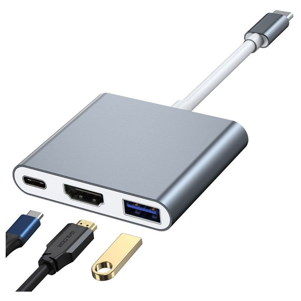 Lippa 3-in-1 60W USB-C Hub - Sølv