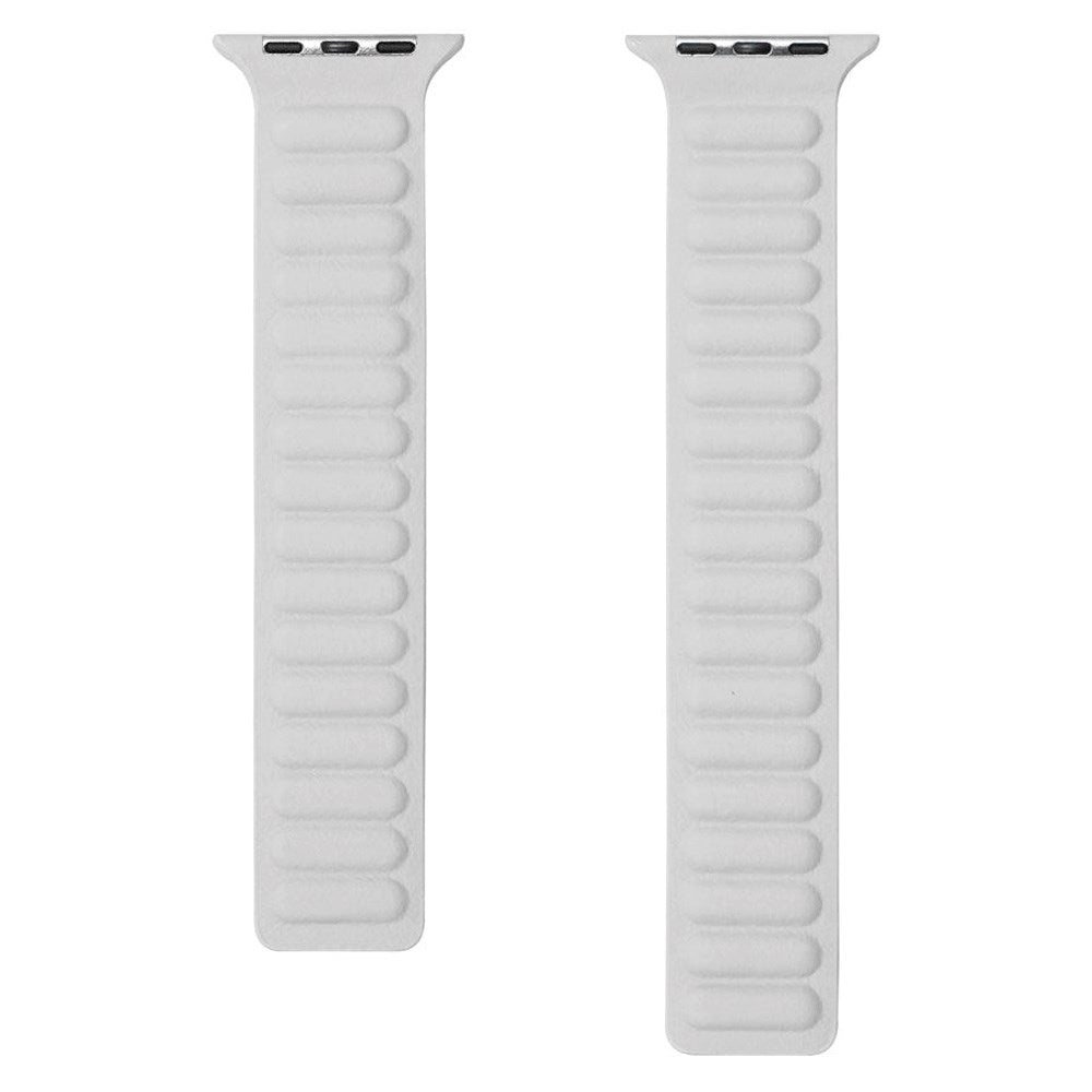 Lippa Apple Watch (38/40/SE/41/42 mm) magnetisk lærreim - hvit