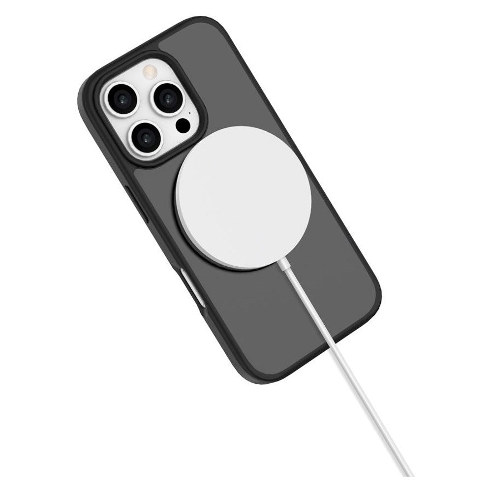 iPhone 16 Pro Lippa Hybrid Plastik Bagside Cover m. Roterbar Kickstand - MagSafe Kompatibel - Mat / Sort