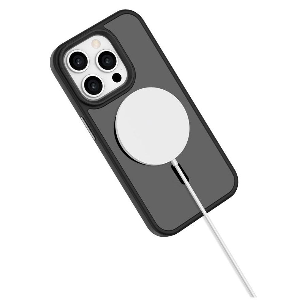 iPhone 15 Pro Lippa Hybrid Plastik Mobil Cover - MagSafe Kompatibel - Mat / Sort