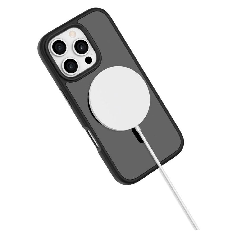 iPhone 16 Pro Lippa Hybrid Plastik Mobil Cover - MagSafe Kompatibel - Mat / Sort