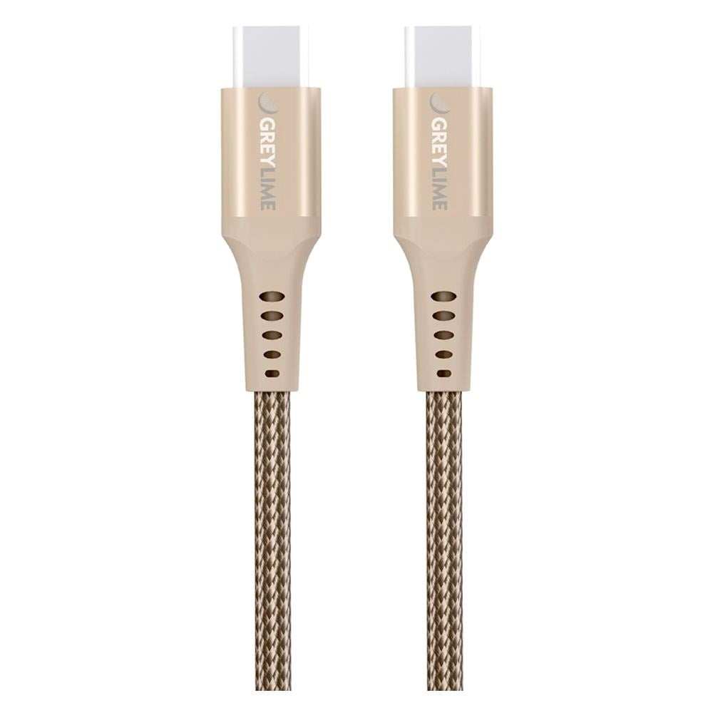 GreyLime 60W Braided USB-C til USB-C Kabel 50 centimeter - Beige