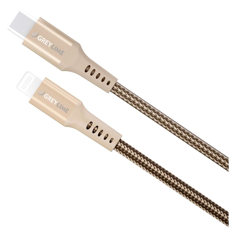 GreyLime 18W Braided USB-C til Lightning Kabel 50 centimeter - Beige