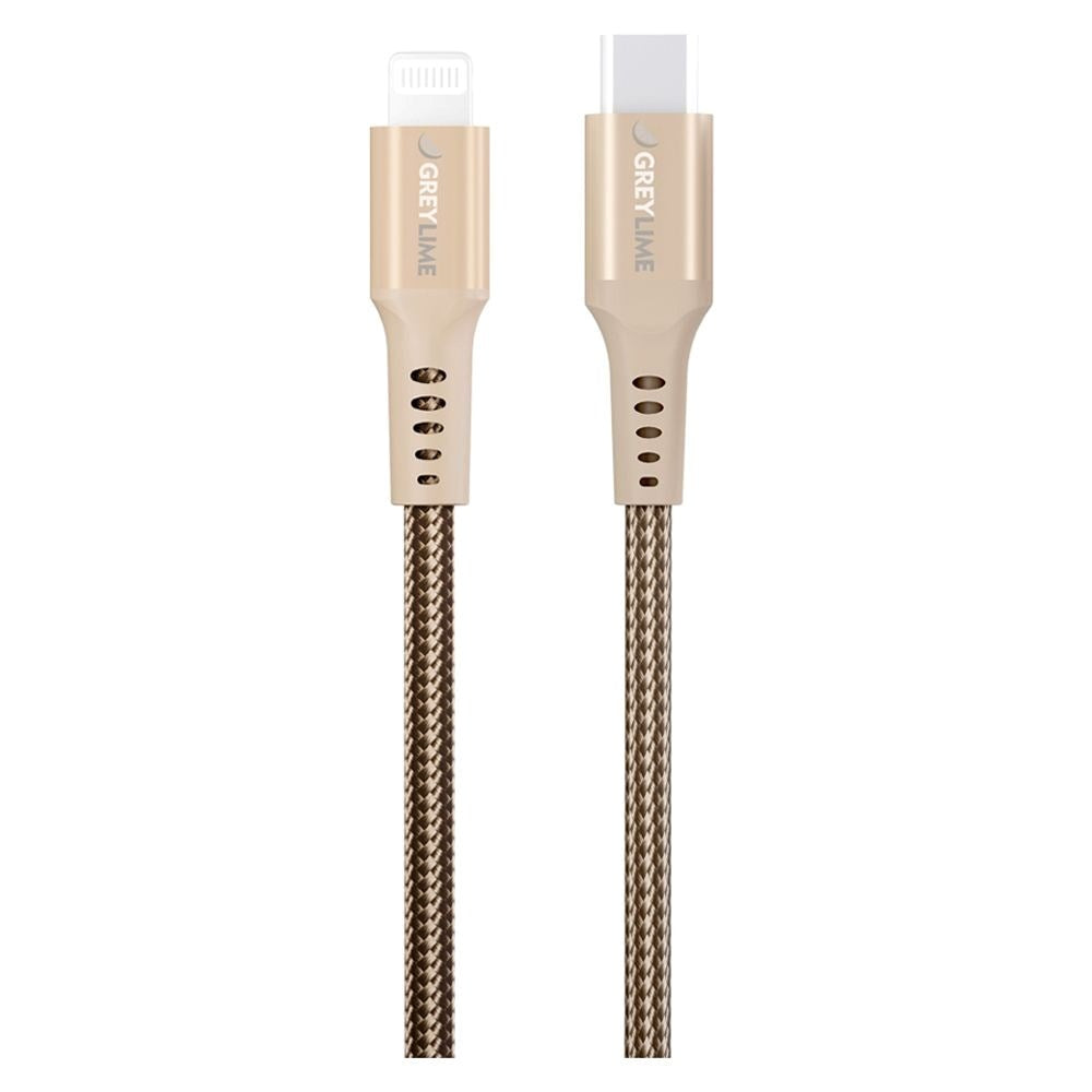 GreyLime 18W Braided USB-C til Lightning Kabel 3 meter - Beige