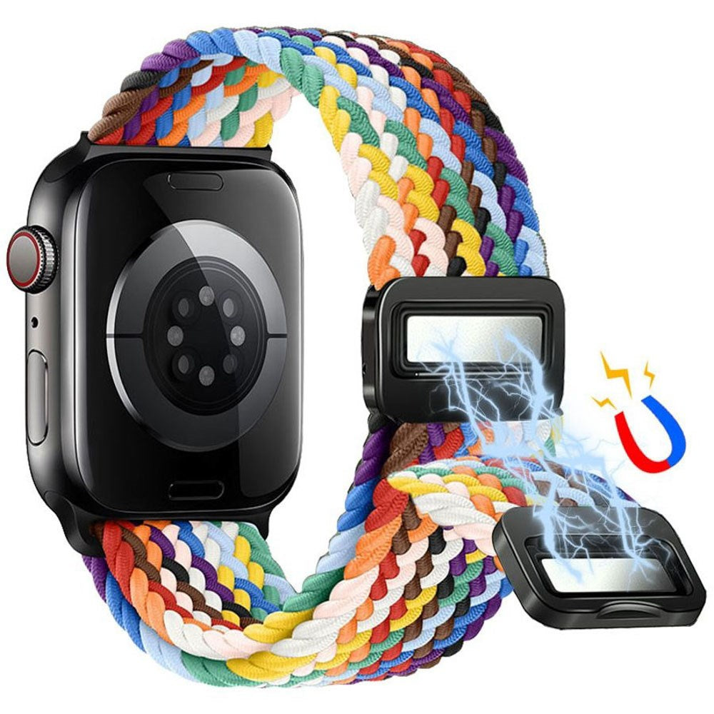 Apple Watch (42/44/SE/45/46/49mm) Nylon Rem Lippa - Magnetisk Lås - Multifarvet