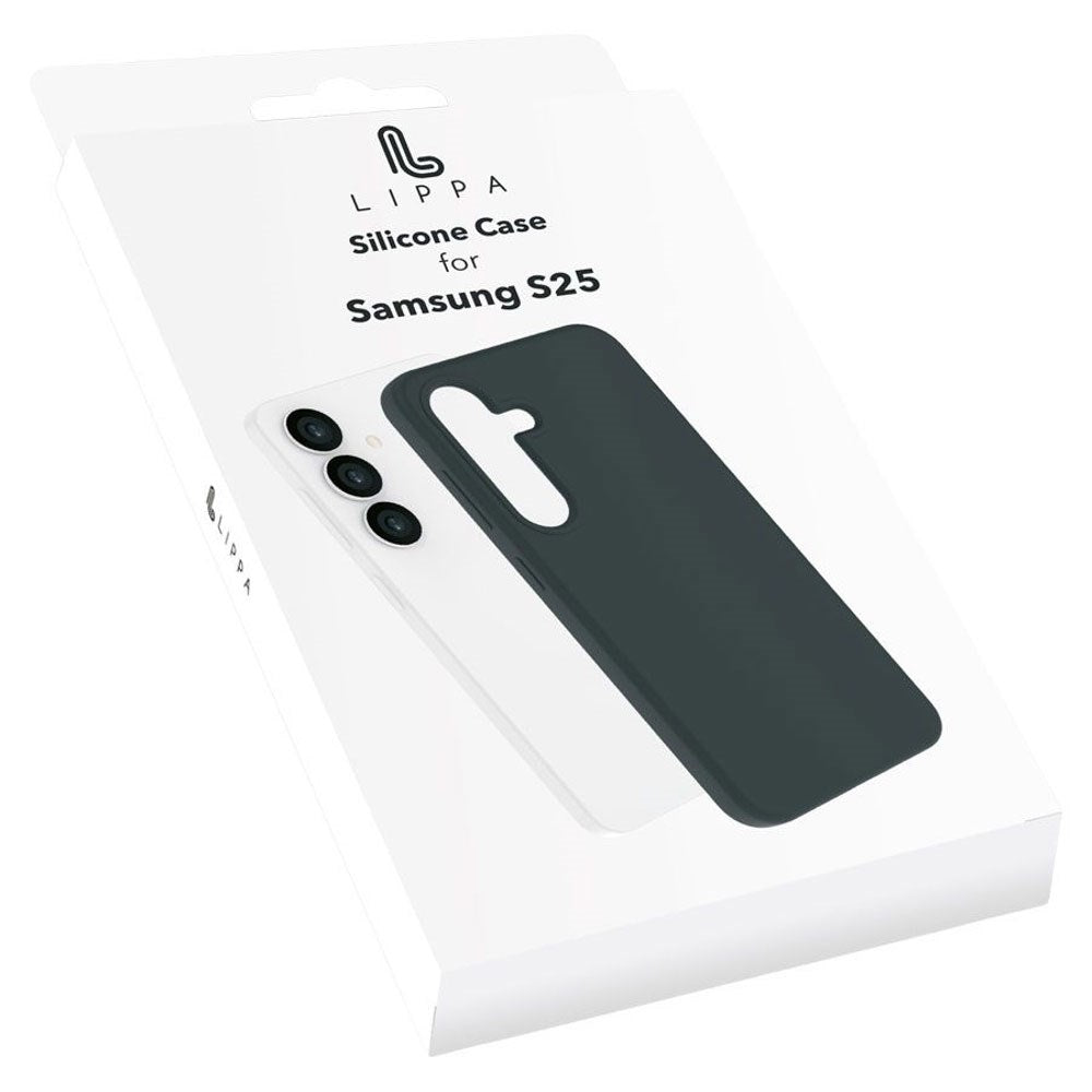 Samsung Galaxy S25 Lippa Silikone Bagside Cover - Sort
