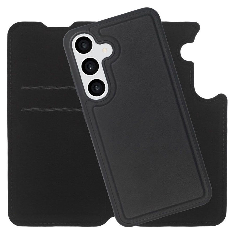 Samsung Galaxy S25 Lippa Kunstlæder Wallet Flip Cover - Sort