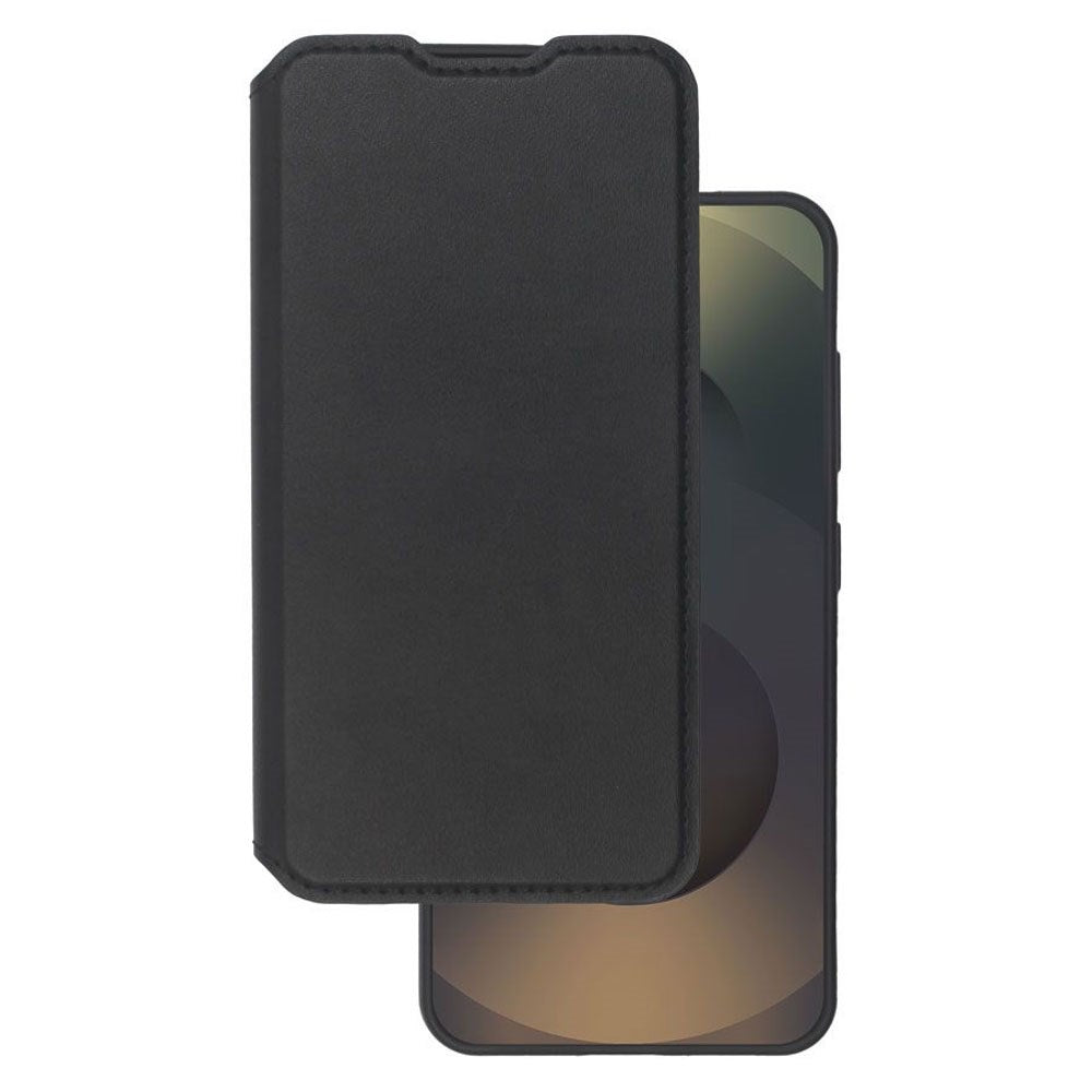 Samsung Galaxy S25 Lippa Kunstlæder Wallet Flip Cover - Sort