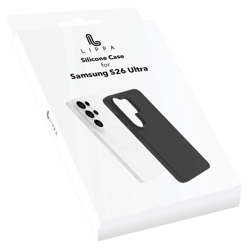 Samsung Galaxy S26 Ultra Lippa Silikone Bagside Cover - Sort