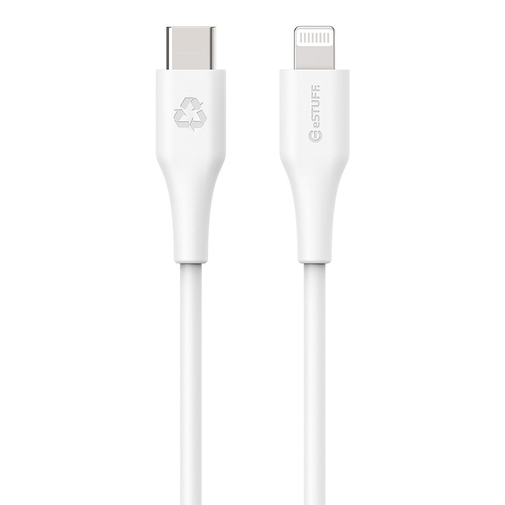 eSTUFF INFINITE MFI 3 m USB-C til Lightning-kabel - 12W - 100 % resirkulert plast - Hvit