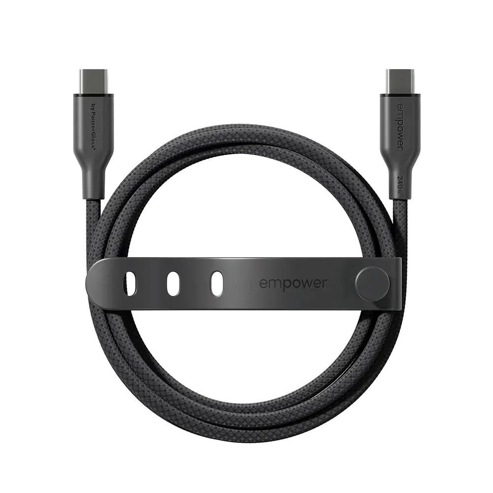 empower by PanzerGlass Racing 1.2m / 240W USB-C til USB-C Kabel - Space Black