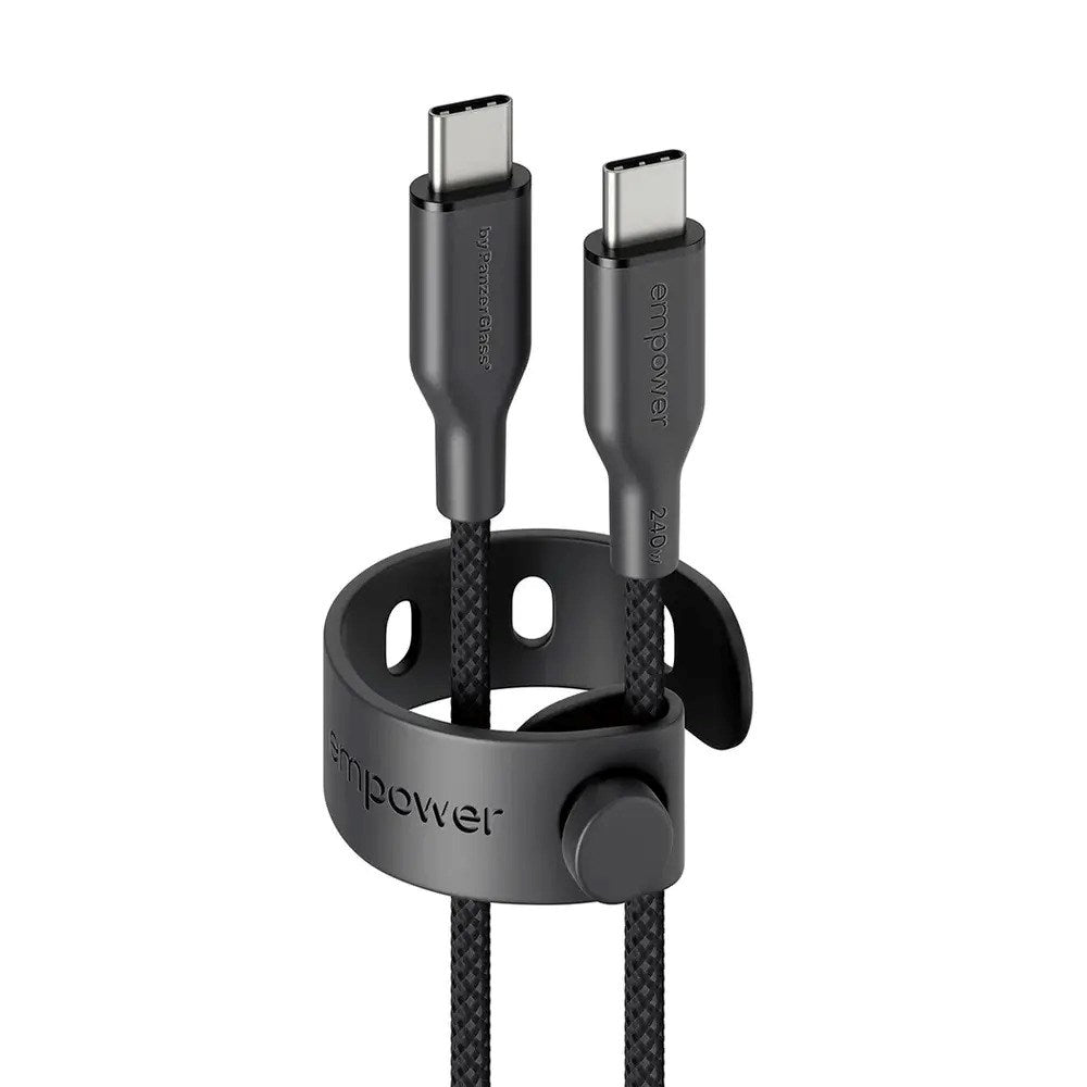 empower by PanzerGlass Racing 2m / 240W USB-C til USB-C Kabel - Space Black