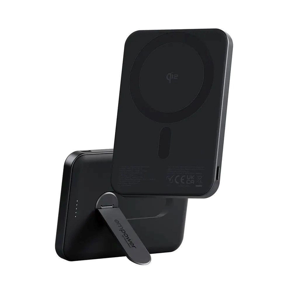 empower by PanzerGlass 5000 mAh empower Bank m. Spin Stand - Qi2 / MagSafe Kompatibel - Space Black