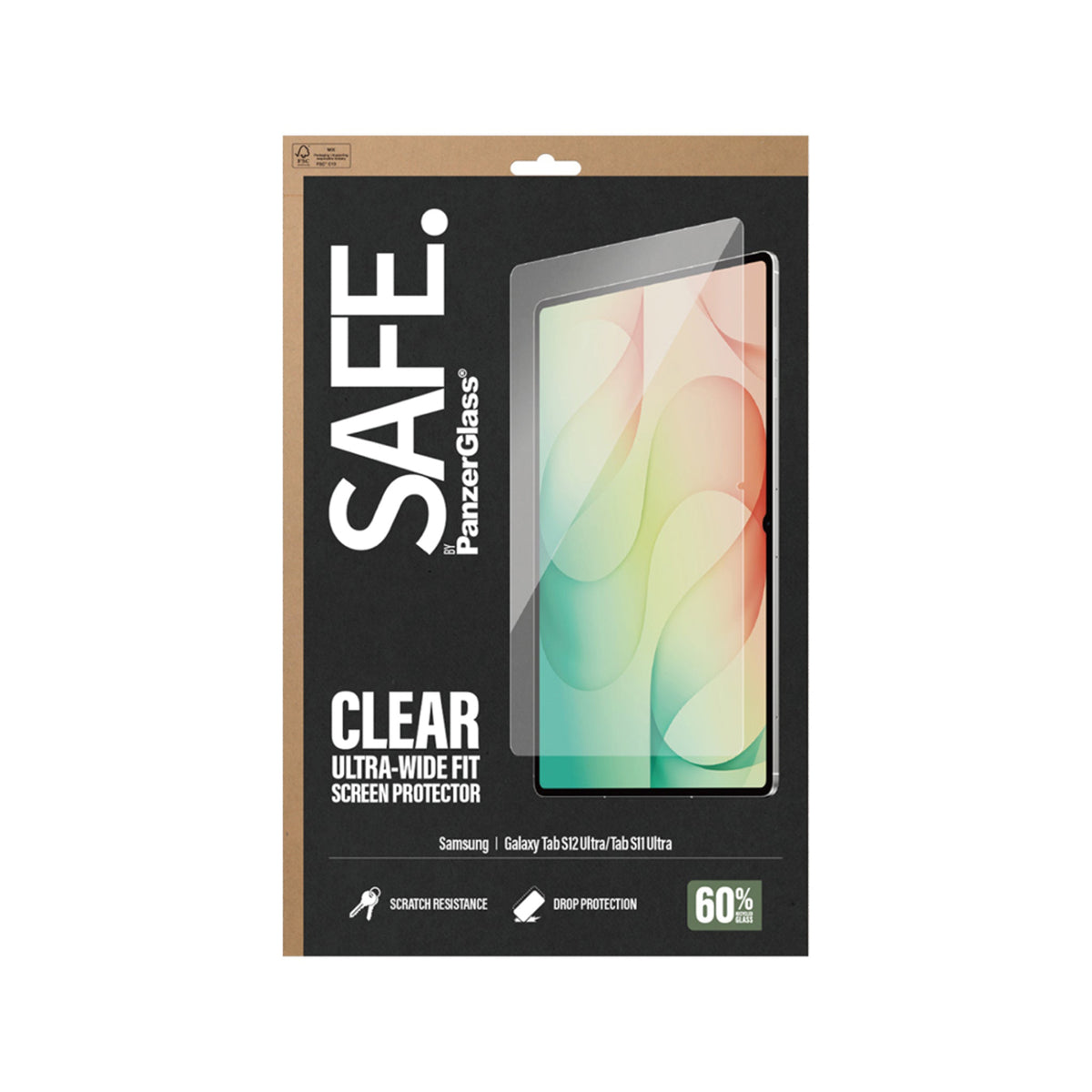 SAFE. by PanzerGlass Samsung Galaxy Tab S12 Ultra / S11 Ultra Ultra-Wide Fit Skærmbeskyttelse - Gennemsigtig