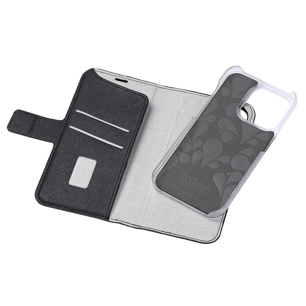Onsala iPhone 14 Pro ONSALA Fashion Collection Wallet Flip Cover m. Magnet - Midnight Black