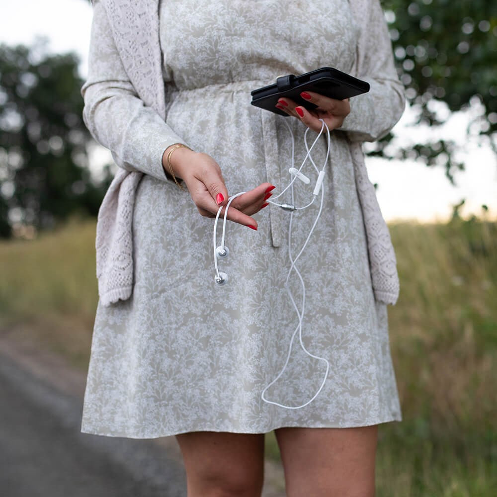 RadiCover Strålingsbeskyttet In-Ear Headset m. AirTubes - Hvit / Sølv