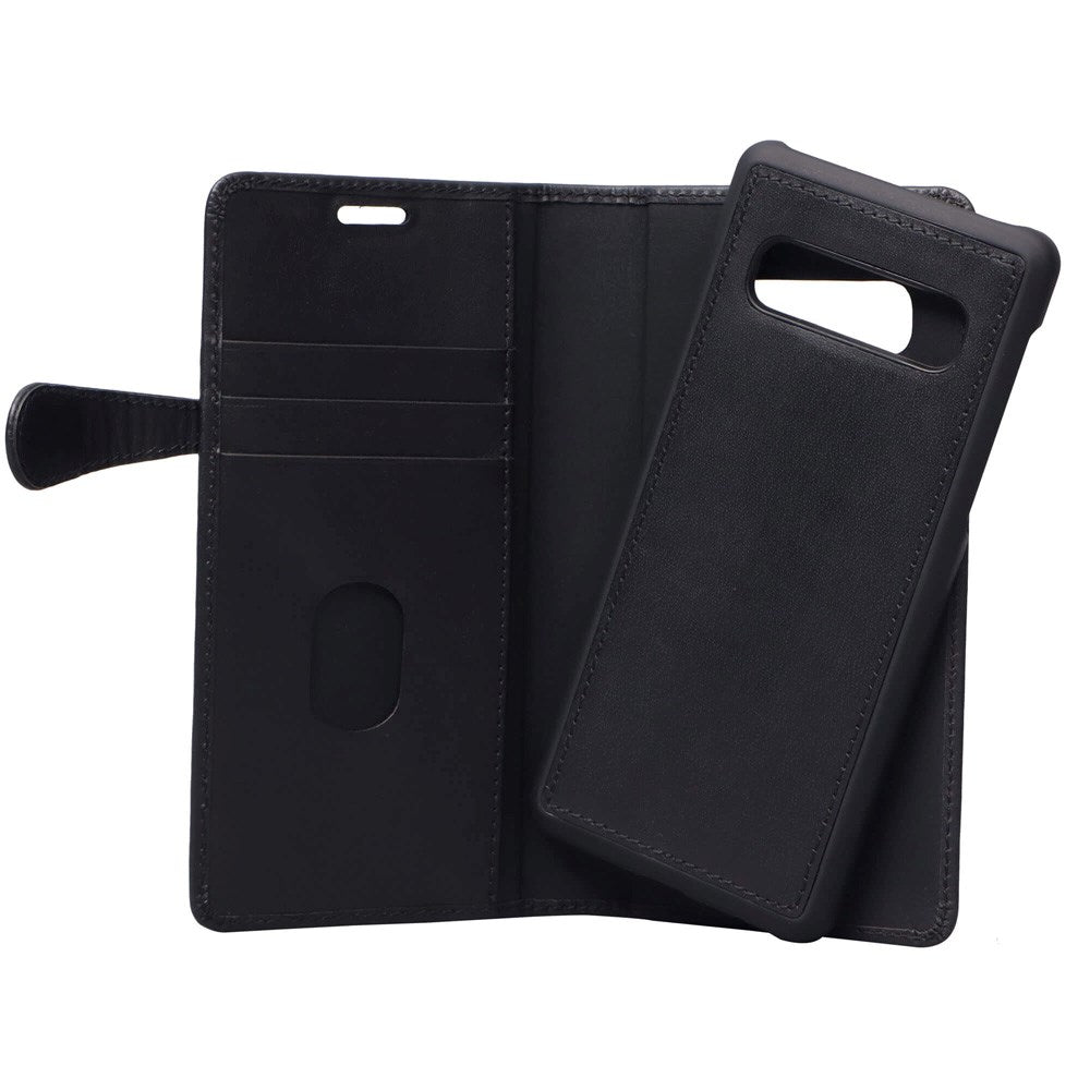 Buffalo - Samsung Galaxy S10+ (Plus) - 2-i-1 Ægte Læder Flip Cover - Sort