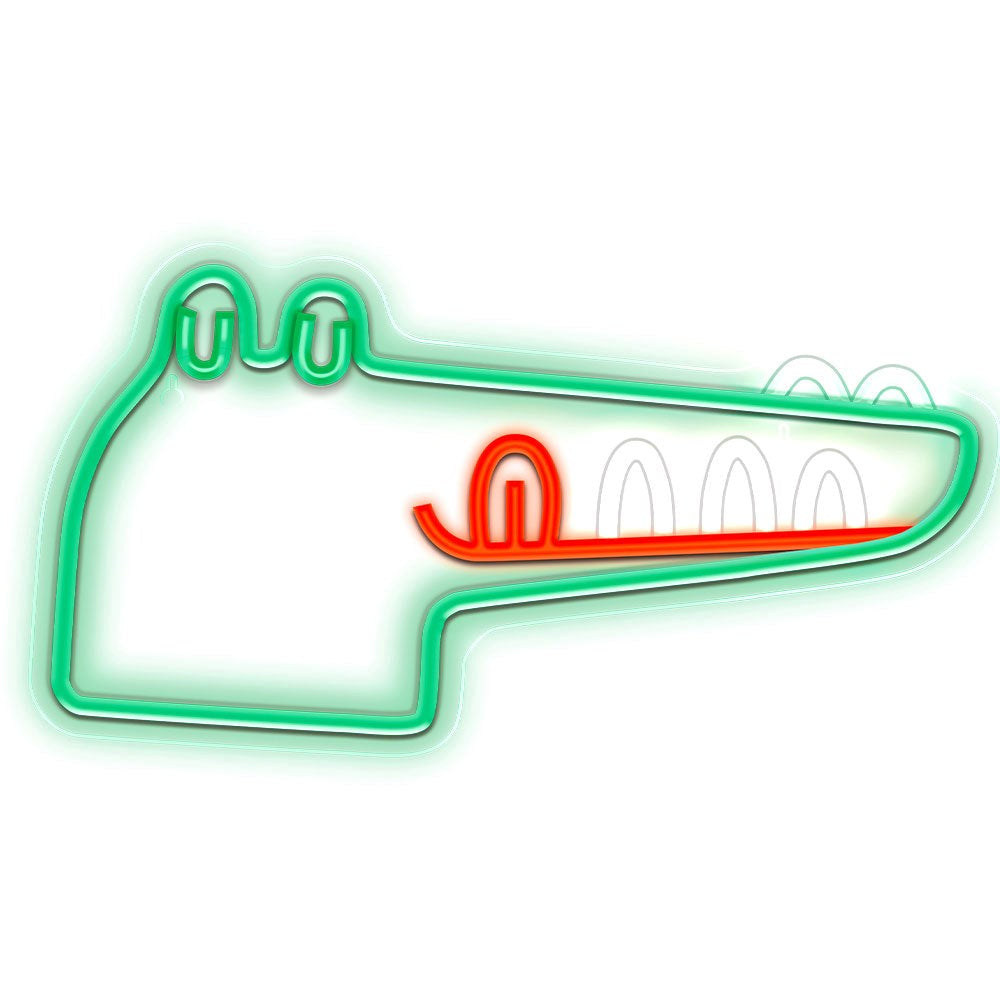 Forever Light Neon Sign LED Jurassic Edition - Flerfarget lys m. Krokodille
