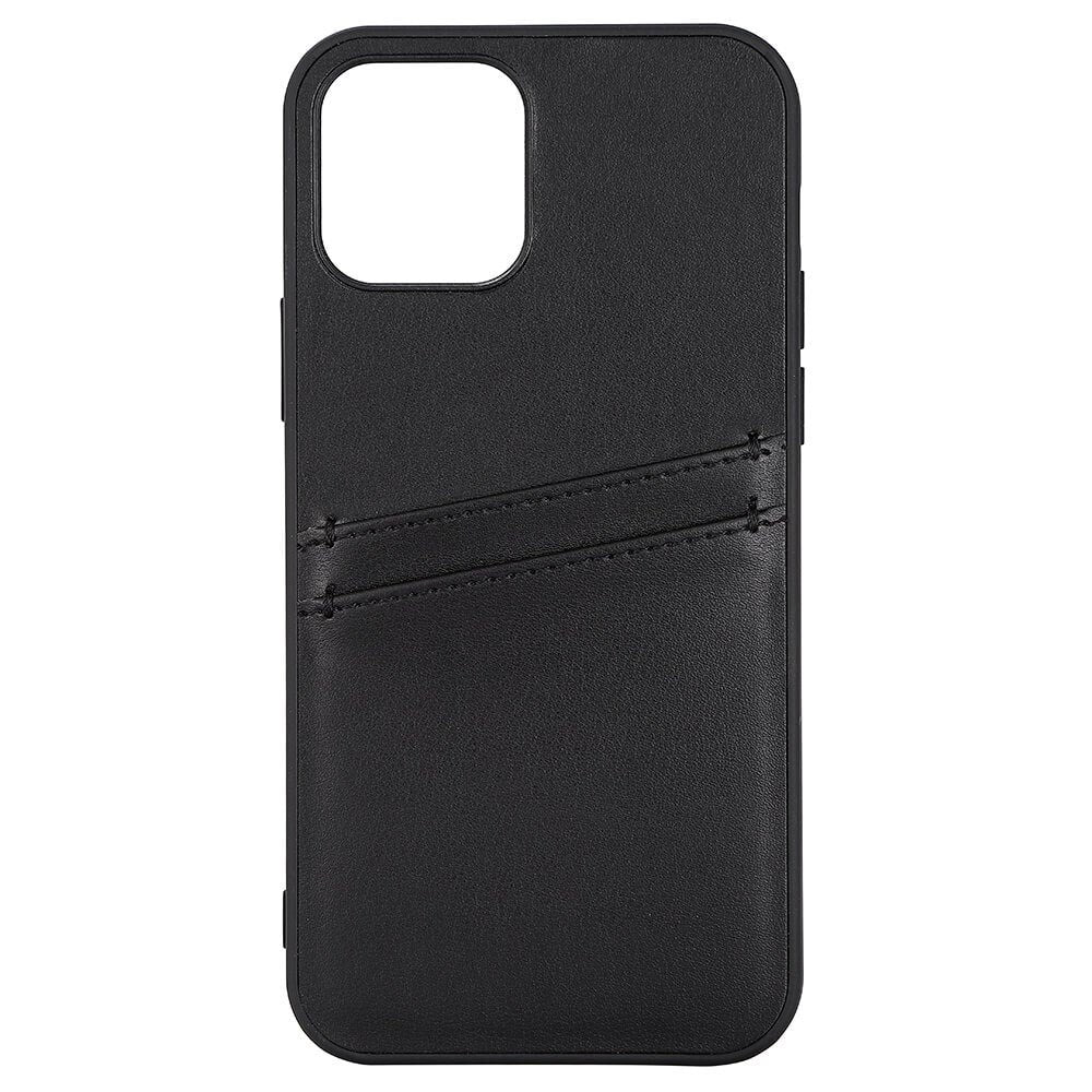 Buffalo iPhone 12 / 12 Pro Kunstlæder Bagside Cover m. Kortlomme - Sort