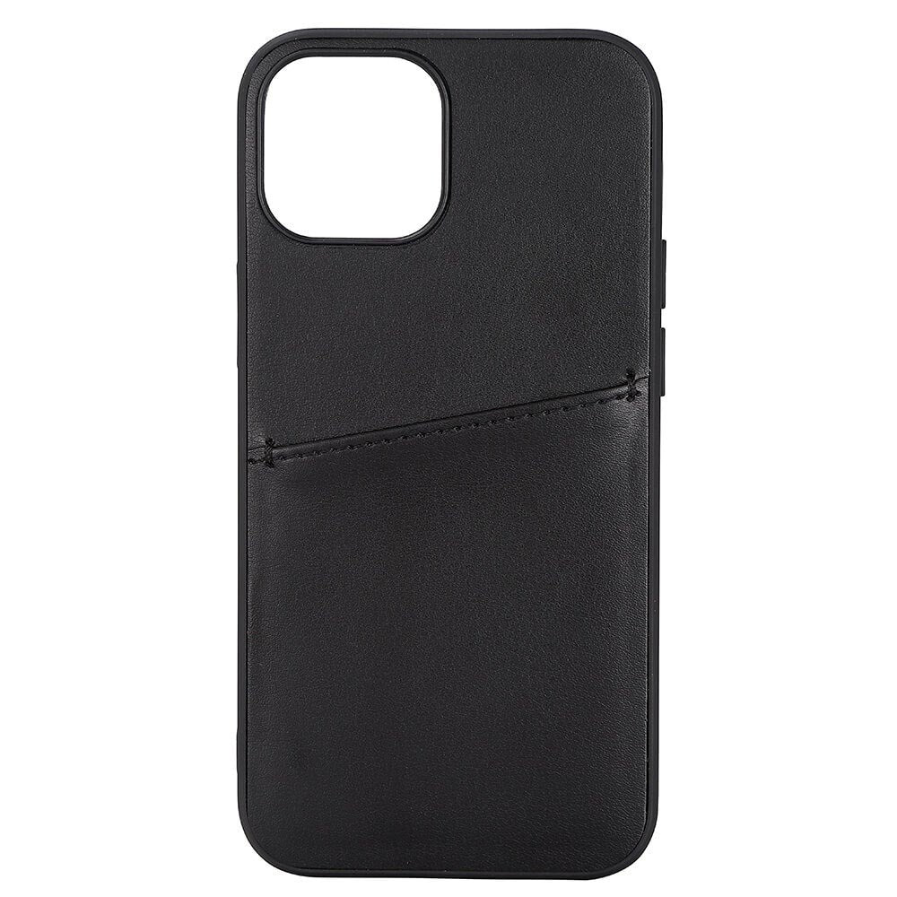 Buffalo iPhone 13 Mini Ægte Læder Bagside Cover m. Kortlomme - Sort